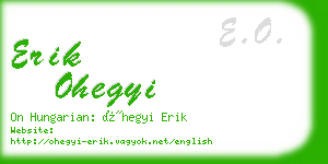 erik ohegyi business card